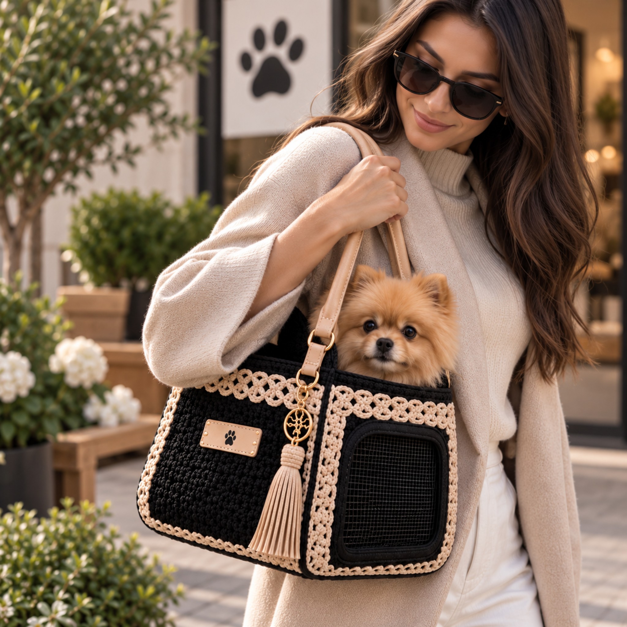 Trasportino Elegante per Gatti e Cani di Taglia Piccola